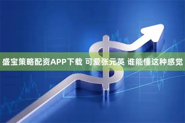 盛宝策略配资APP下载 可爱张元英 谁能懂这种感觉